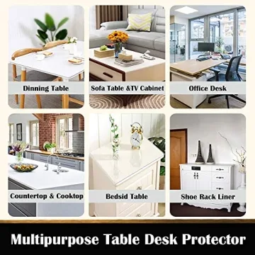 Durable Clear PVC Table Protector Mat for All Surfaces - 36x60