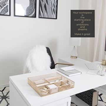 Elegant BLU MONACO Gold Desk Drawer Organizer for Office