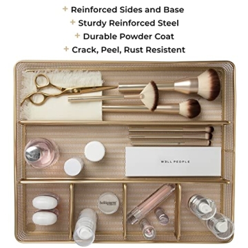 Elegant BLU MONACO Gold Desk Drawer Organizer for Office