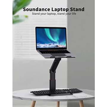 SOUNDANCE Adjustable Laptop Stand - Ergonomic Metal Riser