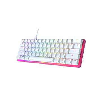 HyperX Alloy Origins 60 - Mechanical Gaming Keyboard - Ultra Compact 60% Form Factor - Linear Red Switch - Double Shot PBT Keycaps - RGB LED Backlit - NGENUITY Software Compatible - Pink
