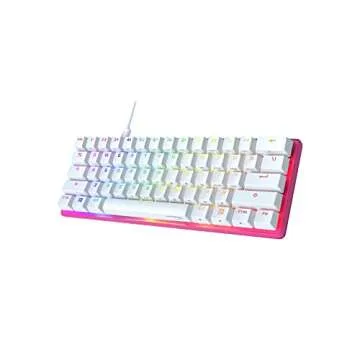 HyperX Alloy Origins 60 - Mechanical Gaming Keyboard - Ultra Compact 60% Form Factor - Linear Red Switch - Double Shot PBT Keycaps - RGB LED Backlit - NGENUITY Software Compatible - Pink