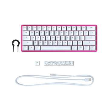 HyperX Alloy Origins 60 - Mechanical Gaming Keyboard - Ultra Compact 60% Form Factor - Linear Red Switch - Double Shot PBT Keycaps - RGB LED Backlit - NGENUITY Software Compatible - Pink