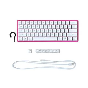 HyperX Alloy Origins 60 - Mechanical Gaming Keyboard - Ultra Compact 60% Form Factor - Linear Red Switch - Double Shot PBT Keycaps - RGB LED Backlit - NGENUITY Software Compatible - Pink