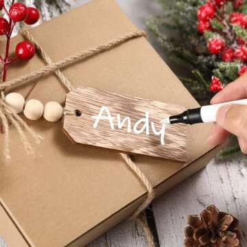 12PCS Christmas Stocking Wooden Tags for Holiday Cheer