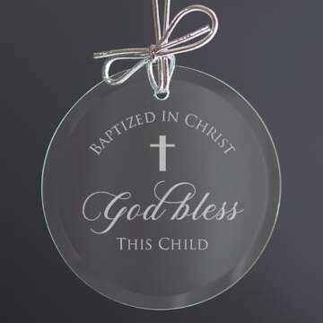 Lifetime Creations Baby Baptism Ornament: Baptism Gift for Boy or Girl, Christening Ornament, Regalo del Bautismo, Catholic Baptismal Present for Godchild Godson Goddaughter