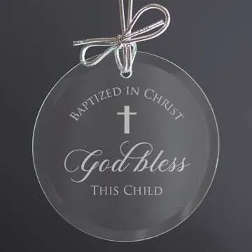 Lifetime Creations Baby Baptism Ornament: Baptism Gift for Boy or Girl, Christening Ornament, Regalo del Bautismo, Catholic Baptismal Present for Godchild Godson Goddaughter