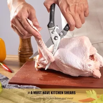 KUNIFU Poultry Shears Heavy Duty Kitchen Scissors for Easy Cutting