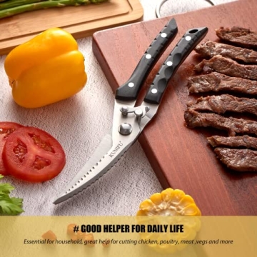 KUNIFU Poultry Shears Heavy Duty Kitchen Scissors for Easy Cutting