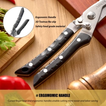 KUNIFU Poultry Shears Heavy Duty Kitchen Scissors for Easy Cutting