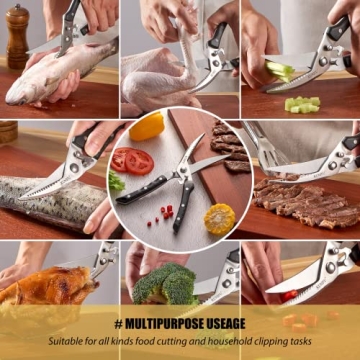 KUNIFU Poultry Shears Heavy Duty Kitchen Scissors for Easy Cutting