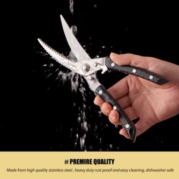 KUNIFU Poultry Shears Heavy Duty Kitchen Scissors for Easy Cutting