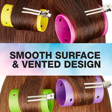 Conair Magnetic Hair Rollers, Curlers in Assorted Sizes and Colors, Rollers Curler Set with Comb Clips Included, 75-Piece