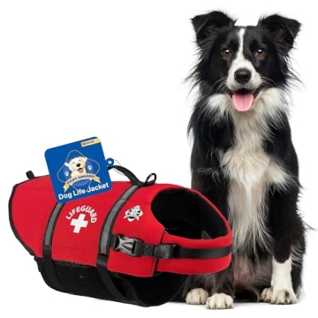 Paws Aboard Dog Life Jacket - Keep Your Canine Safe with a Neoprene Designer Life Vest - Perfect for...
