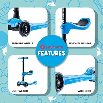 LaScoota 2-in-1 Kids Kick Scooter with LED Lights