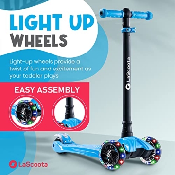 LaScoota 2-in-1 Kids Kick Scooter with LED Lights