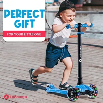 LaScoota 2-in-1 Kids Kick Scooter with LED Lights