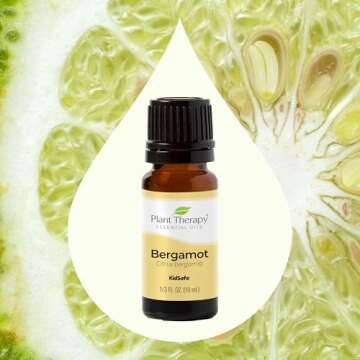 Plant Therapy Bergamot Essential Oil 100% Pure, Undiluted, Natural, Therapeutic Grade 10 mL (1/3 oz)