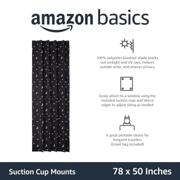 Portable Blackout Curtains with Suction Cups for Sleep
