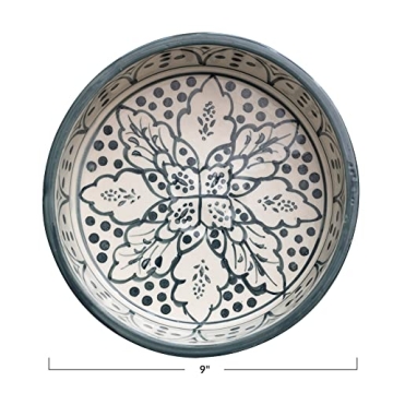 Elegant Hand-Painted Stoneware Pet Bowl for Stylish Pets