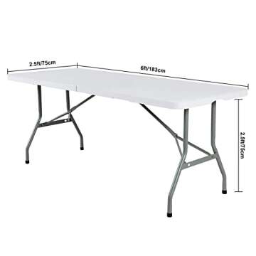 eccwai Spandex 6ft Waterproof Table Cover for Party,Wedding, Banquet, and Events(White)