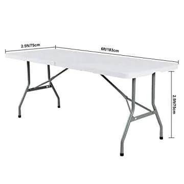 eccwai Spandex 6ft Waterproof Table Cover for Party,Wedding, Banquet, and Events(White)