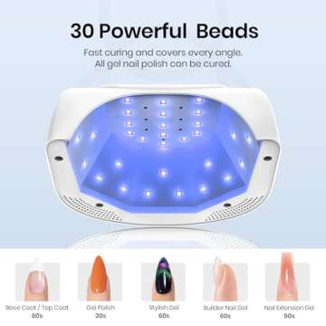 Beetles UV LED Nail Lamp, 48W Professional UV Light for Gel Nails Curing Dryer with 3 Timers Uv Nail Lamp for Gel Nail Polish Base Gel Top Coat Nail Art Design Salon DIY at Home Gift for Women