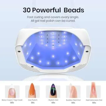 Beetles UV LED Nail Lamp, 48W Professional UV Light for Gel Nails Curing Dryer with 3 Timers Uv Nail Lamp for Gel Nail Polish Base Gel Top Coat Nail Art Design Salon DIY at Home Gift for Women
