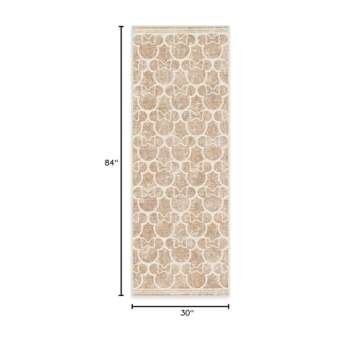 RUGGABLE x Disney Washable 2x7 Runner Rug, Mickey Trellis Pink, Premium Rugs for Hallway, Kitchen, Entryway, Living Room, Bedroom, Office with Gripper Non Slip Pad