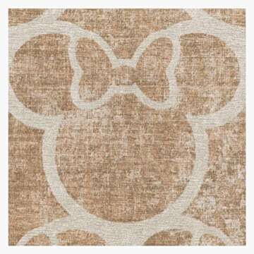 RUGGABLE x Disney Washable 2x7 Runner Rug, Mickey Trellis Pink, Premium Rugs for Hallway, Kitchen, Entryway, Living Room, Bedroom, Office with Gripper Non Slip Pad