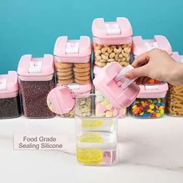 Pink Airtight Food Storage Containers for Stylish Kitchen