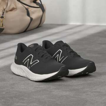 New Balance Women's Fresh Foam X Evoz V3 Running Shoe, Black/Silver Metallic, 10