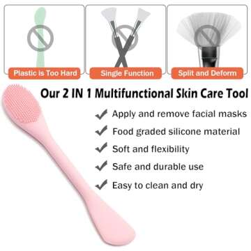RamPula Facial Cleansing Brush, 2 in 1 Silicone Face Mask Brush & Face Scrubber, For Exfoliating, Ma...