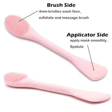RamPula Facial Cleansing Brush, 2 in 1 Silicone Face Mask Brush & Face Scrubber, For Exfoliating, Massaging, Remove Blackheads, Makeup Skincare Removal, Applicator for Mud, Clay, Body Lotion, DIY Mask