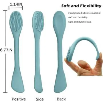 RamPula Facial Cleansing Brush, 2 in 1 Silicone Face Mask Brush & Face Scrubber, For Exfoliating, Massaging, Remove Blackheads, Makeup Skincare Removal, Applicator for Mud, Clay, Body Lotion, DIY Mask