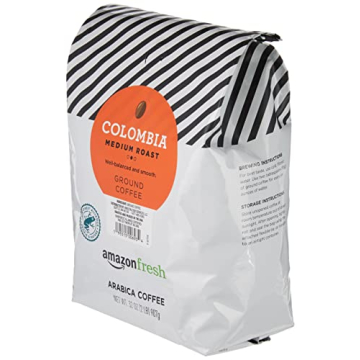 Amazon Fresh Colombia Ground Coffee - Balanced Medium Roast, 32oz