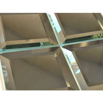 3x3 Wide Beveled Decorative Mirror Wall Tile - Luxurious and Versatile