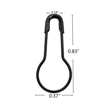 1000Pcs Metal Black Safety Pins/Gourd Pin/Bulb Pin for Clothing Crafting and DIY,Black