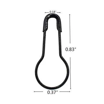 1000Pcs Metal Black Safety Pins/Gourd Pin/Bulb Pin for Clothing Crafting and DIY,Black