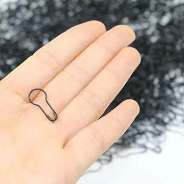 1000 Premium Metal Black Safety Pins for Crafts and DIY