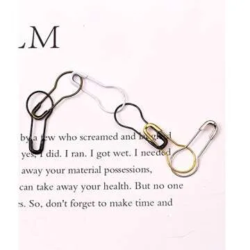 1000 Premium Metal Black Safety Pins for Crafts and DIY