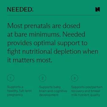 Needed. Multivitamin for Prenatal | Prenatal Multi Essentials Capsule- Pregnancy, Breastfeeding, Postpartum | Expertly-Formulated & Third-Party Tested, | 30-Day Supply