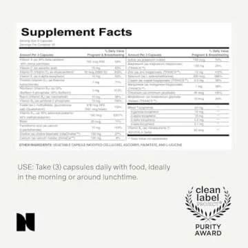 Needed. Multivitamin for Prenatal | Prenatal Multi Essentials Capsule- Pregnancy, Breastfeeding, Postpartum | Expertly-Formulated & Third-Party Tested, | 30-Day Supply