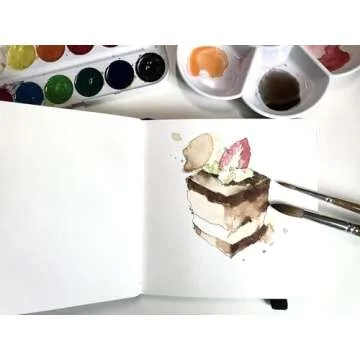 tumuarta Square Watercolor Journal,140 LB,300 GSM,5.5X5.5, Cotton Paper,Cold Press,24 Sheets, Watercolor Paper Sketchbooks for Use As Travel Notebook and Mixed Media Pad