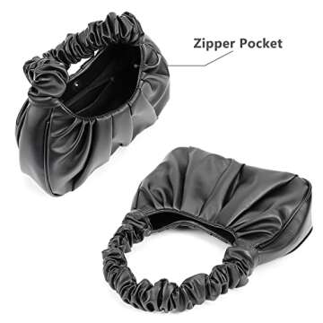 Y2K Purse Bags Chic Pouch Bag Vegan Leather Vintage Hobo Handbag Mini Shoulder Bag Underarm Bag Purse for Women