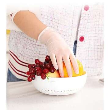 EDI Disposable Vinyl Gloves (Clear) - Powder-Free, Latex-Free (100, Medium)