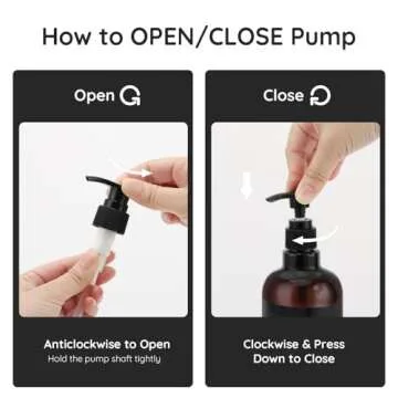 Shampoo Bottle Refillable, Segbeauty 3pcs 16.9oz Shampoo Dispenser with Waterproof Labels, 500ml Empty Pump Bottles for Body Soap Conditioner Shower Gel Lotion Hotel, Brown Plastic Press Dispenser