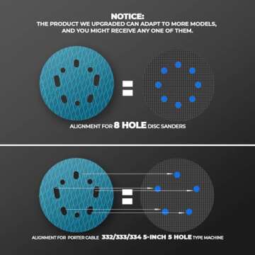 50pcs Diamond Shape 5 Inch Sanding Disc, Revolutionary Patent Assorted 8 Hole Hook and Loop Sanding ...