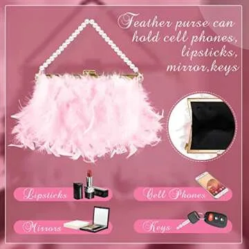 Amylove Feather Clutch Purse for Women - Elegant & Versatile