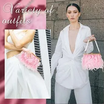 Amylove Feather Clutch Purse for Women - Elegant & Versatile